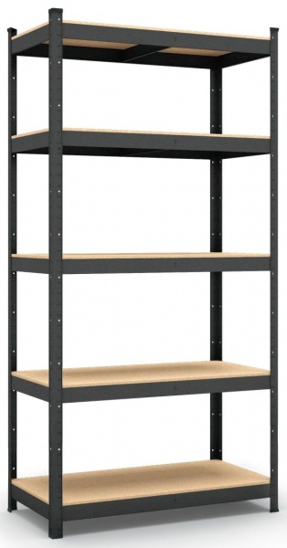 Стелаж 2000x1000x500 мм Меткас Бюджет антрацит МДФ полиці 5 шт. фарбований (40504682)